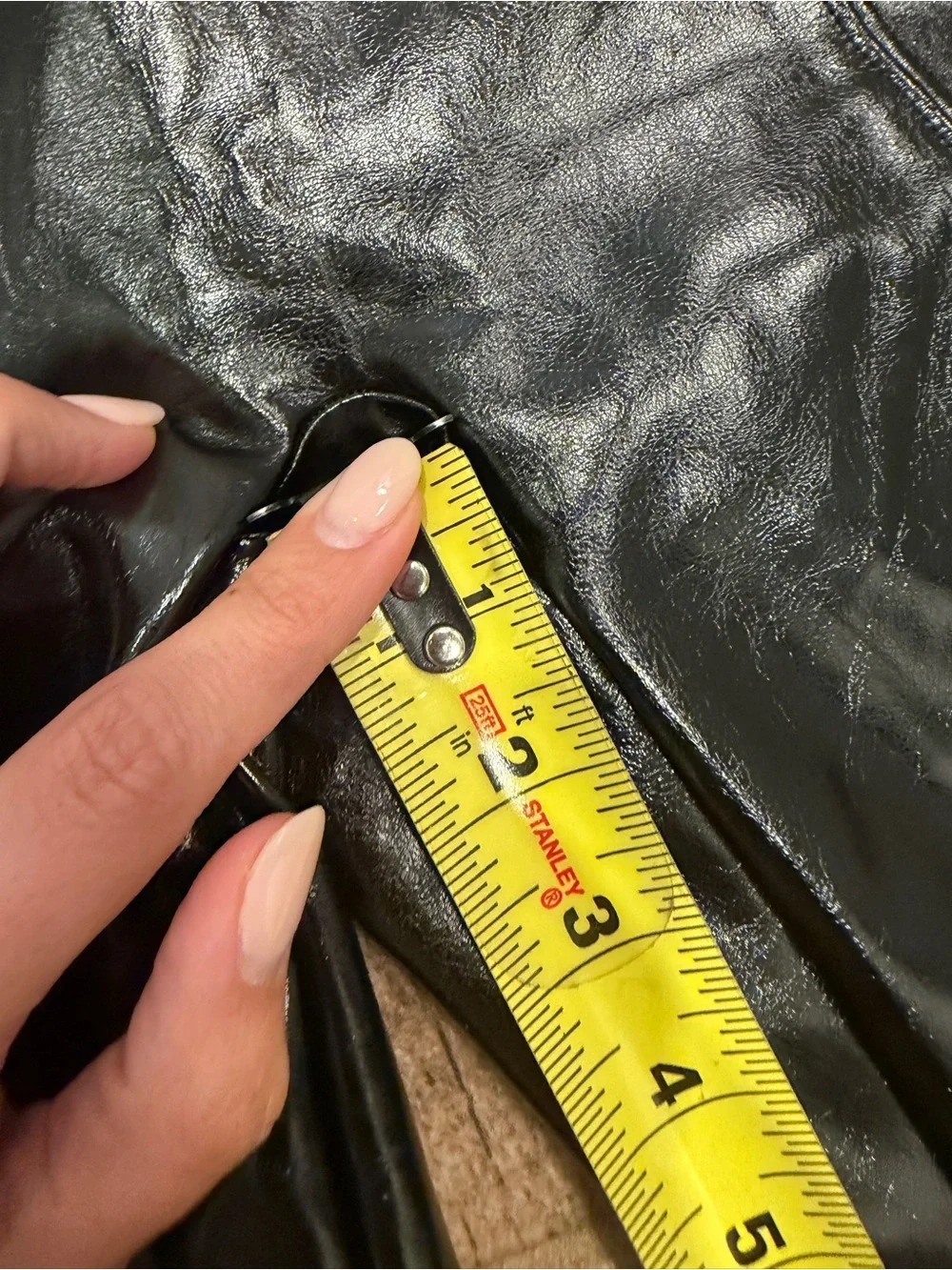 SPANX Faux Patent Leather Leggings- Size Small